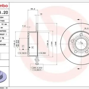 Oblíbený Brzdový kotouč BREMBO 08.4874.20 - AUDI
