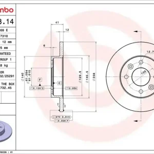Brzdový kotouč BREMBO 08.2958.14 Bezpečná Platba