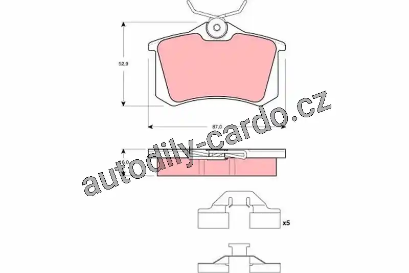 Bezpečná Platba Sada brzdových destiček TRW GDB1467 - RENAULT MEGANE II, VW GOLF IV