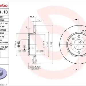 Bezpečná Platba Brzdový kotouč BREMBO 08.5243.10 - ŠKODA