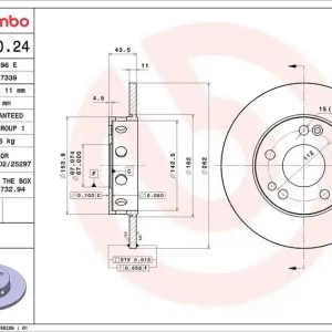 Brzdový kotouč BREMBO 08.2950.24 - MERCEDES-BENZ Horká Nabídka