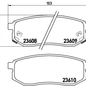 Akce Sada brzdových destiček BREMBO P30030 - HYUNDAI, KIA, MITSUBISHI