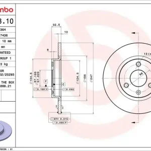 Akční Nabídka Brzdový kotouč BREMBO 08.5583.10 - CITROËN