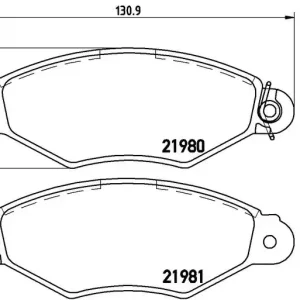 Výhodná Nabídka Sada brzdových destiček BREMBO P61098 - PEUGEOT