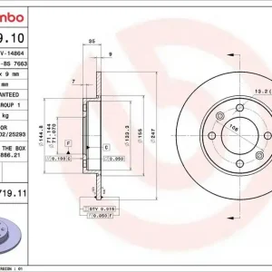 Akce Brzdový kotouč BREMBO 08.9719.11