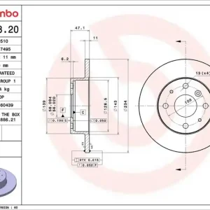 Brzdový kotouč BREMBO 08.5878.20 - DAIHATSU Tovární Cena