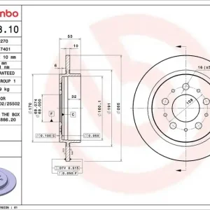 Brzdový kotouč BREMBO 08.5288.10 - VOLVO Koupit Online