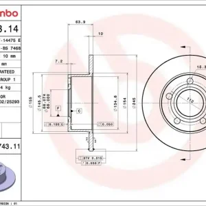 Brzdový kotouč BREMBO 08.5743.11 Výprodej