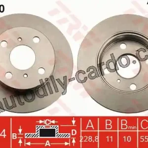 Akce Brzdový kotouč TRW DF7240 - TOYOTA STARLET 89-