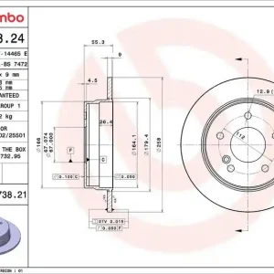 Brzdový kotouč BREMBO 08.4738.21 Hit Sezóny