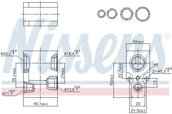 Expanzní ventil, klimatizace NISSENS 999349 Levný