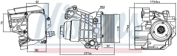 Olejový chladič, motorový olej NISSENS 91312 Aktuální