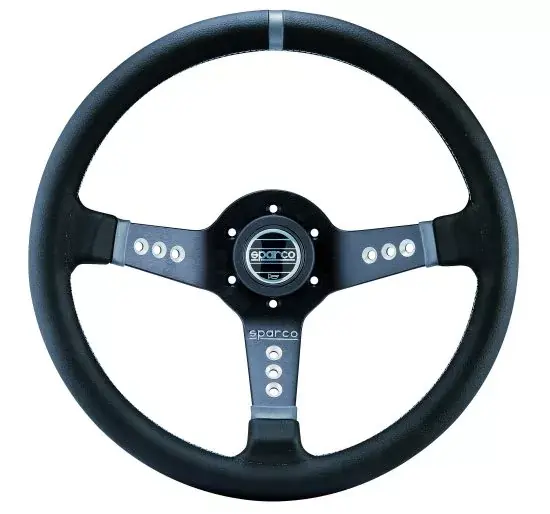 Levný Volant Sparco Piuma 350mm - černý/černý - kůže