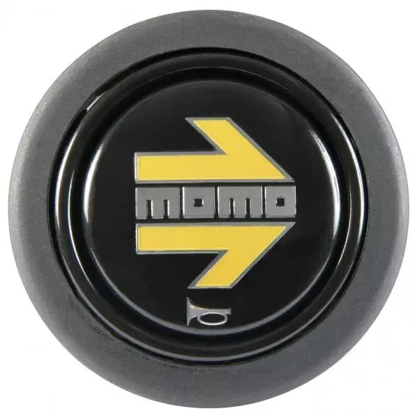 Tlačítko klaksonu Momo pro sportovní volant - černé/žluté Hit Sezóny