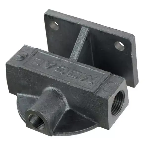 Nová Kolekce Externí relokační držák olejového filtru Mocal - 1x vývod 1/2"-BSP na každé straně + 3/8"-BSP čidlo - pravý