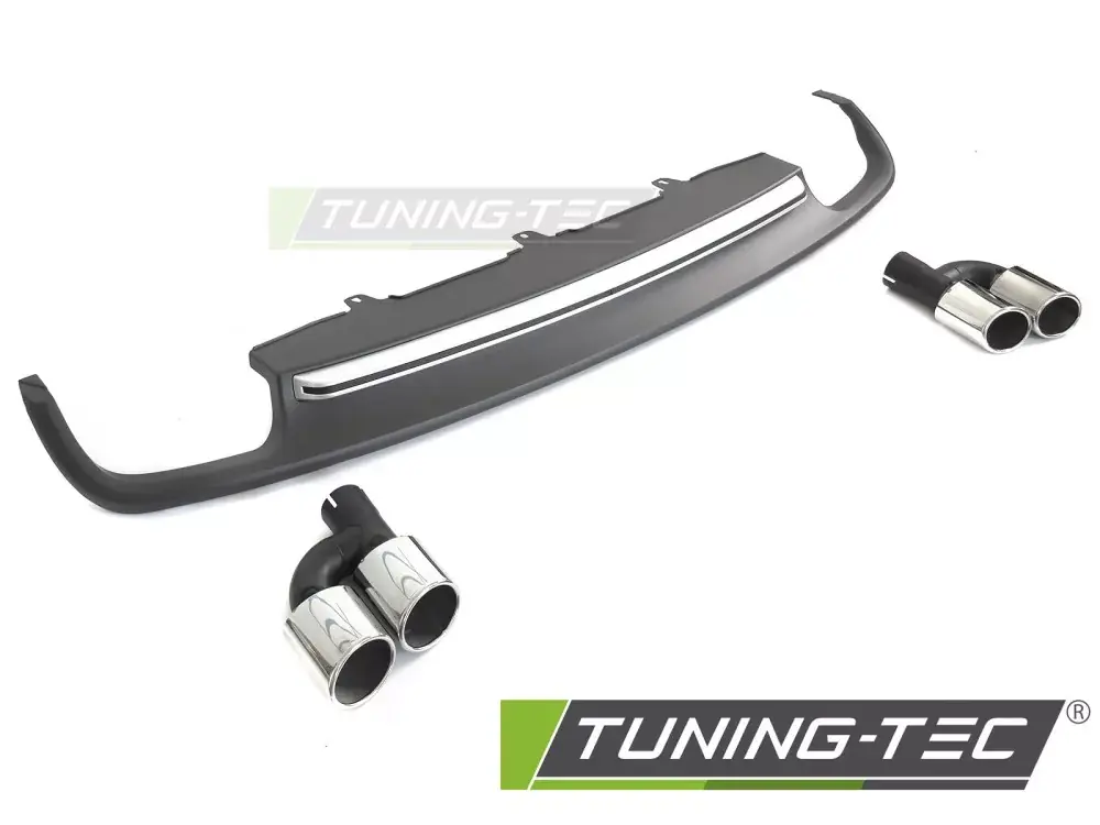 Akční Nabídka DIFFUSOR TWIN OUTLET SILVER SPORT S STYLE fits AUDI A6 C7 11-14
