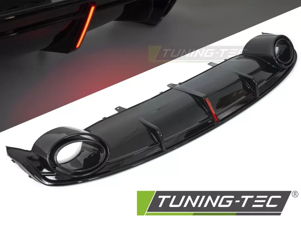 DIFFUSOR TWIN OUTLET GLOSSY BLACK with LED BRAKE LIGHT SPORT STYLE fits AUDI A7 C7 10-14 Jen Po Omezenou Doba