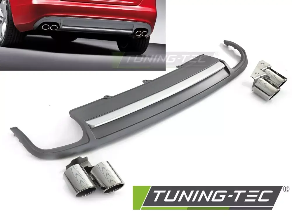 DIFFUSOR SINGLE OUTLET SILVER SPORT S STYLE fits AUDI A4 B8 08-11 Objednat Nyní